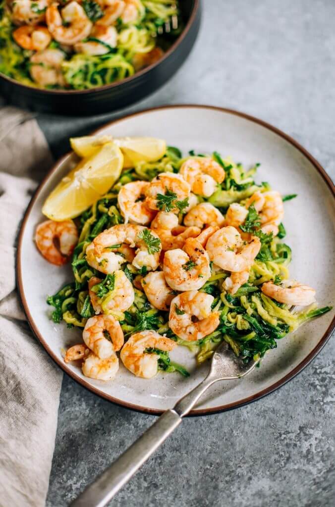 Lemon Garlic Shrimp with Zucchini Noodles